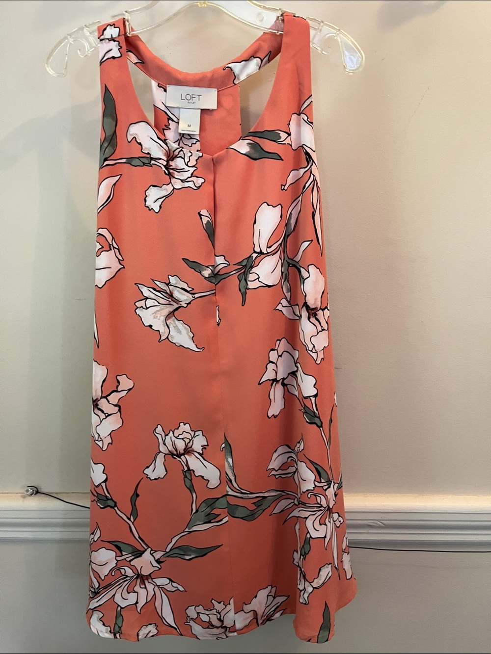 LOFT Coral-Peach Floral Blouse
